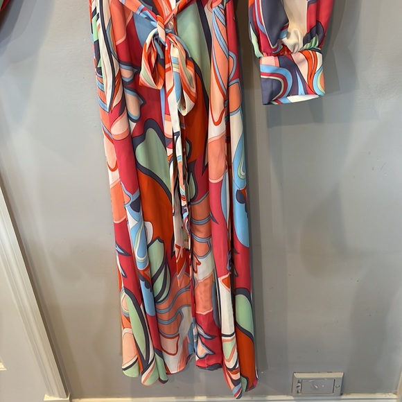 Alexis for target Beautiful multi floral colorful print maxi button up dress - Picture 8 of 16